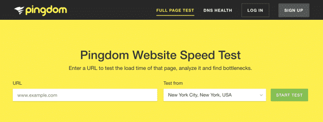 Kiểm tra tốc độ hosting với Pingdom Website Speed ​​Test 