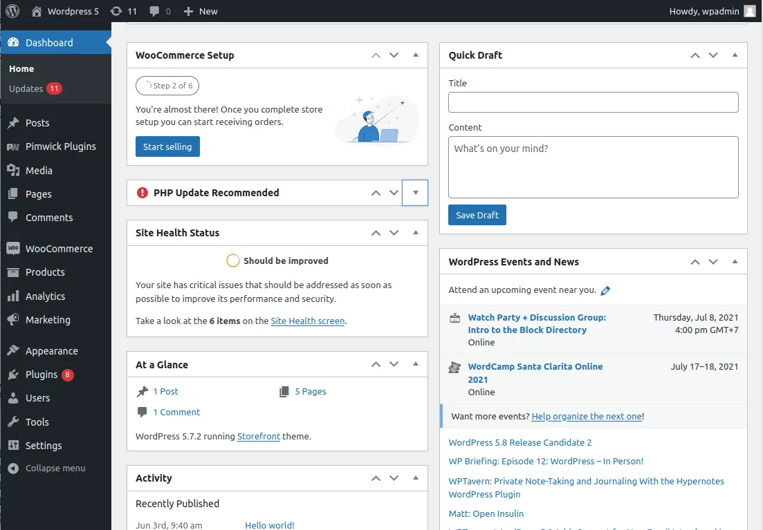 Wordpress_5.7_dashboard